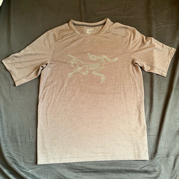 Arcteryx Cormac Logo Shirt SS - Men’s Small - Black Heather - Picture 1 of 7